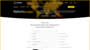 Screenshot of Reformscape landing page with "Methodology" button near top highlighted.