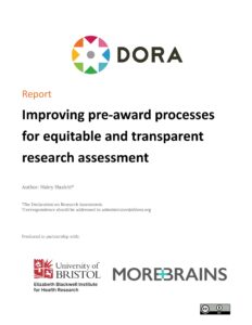 Improving pre-award processes for equitable and transparent research assessment